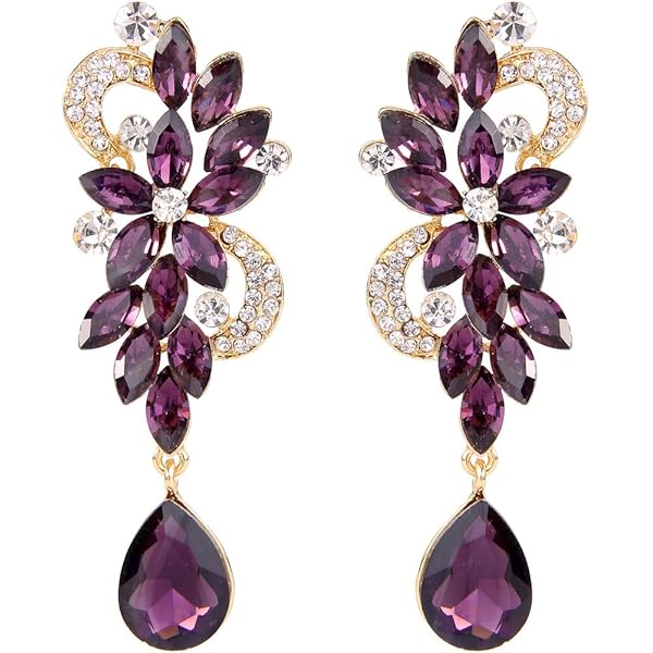 EVER FAITH Strass oorbellen voor party kristallen druppel kroonluchter lang voor dames, 3.8 x 1.3 Zoll, Kristal, Geen edelsteen