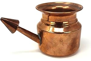 LYNPHA VITALE Neti Pot in Rame per Irrigazione Nasale - Neti Lota Ayurvedico per Doccia Nasale - Per pulizia e lavaggio del naso - Ideale in caso di Naso Chiuso e Mal di Testa cronico - 200 ml