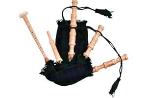 H HIGHLAND REDSTONE Mini Miniature Bagpipe, Rosewood Bagpipe for Beginners Playable Gift. (BlackWatch)