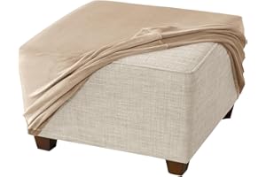 AQIGR Funda de Reposapiés Cuadrado Terciopelo ​Funda Otomana Elástica Cuadrado Funda para Taburete Plegable Lavable Protector Muebles (Color : #7, Size : Square60-76cm/23-30in)