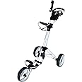Qwik-Fold 3 Wheel Push Pull Golf CART - Foot Brake - ONE Second to Open & Close!