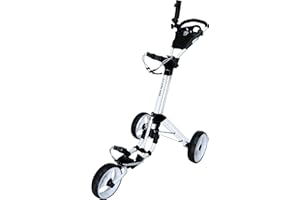 Qwik-Fold 3 Wheel Push Pull Golf CART - Foot Brake - ONE Second to Open & Close!