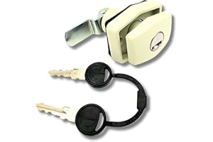 GENERISCH Generico Zadi Schloss für Wohnmobil, Wohnwagen und Heckklappe – Druckschloss (Push) für Gavone und Gasklappe – 45 mm Einbautiefe – Weiß mit Zadi Zylinder und 2 Schlüsseln im Lieferumfang enthalten