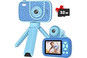 Teslahero Kids Camera Toys for 3-12 Years Old Boys Girls,Children's Camera with Flip-up Lens for Selfie & Video,HD Digital Camera,Christmas Birthday Party Gifts for Child Age 3 4 5 6 7 8 9