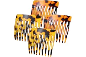 DOPENSPI 4PCS French Hair Side Combs, 2in Strong Hold Clips Small French Twist Decorative Twist Side Comb Hair Styling Accessories for Women Girls Bun(style1)