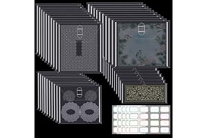 OTCRAFT Lot de 40 pochettes de rangement pour tampons et matrices de découpe 48 étiquettes autocollantes 4 tailles Pour le rangement de cartes, bricolage, scrapbooking, les matrices pochoirs