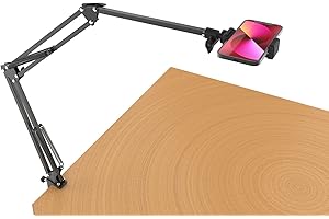 POZLIV Long Support de trépied pour iPhone Webcam Ring Light, Support à col de Cygne pour téléphone de Bureau, pour Enregistrement vidéo, Tournage et Diffusion en Direct, trépied pour Webcam avec Bras