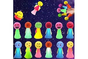 Vomkela 12 Stück LED Feder Leucht Springendes Spielzeug,Mitgebsel Kindergeburtstag Gastgeschenke,LED Jumping Emoticon Leuchtspielzeug Kinder Weihnachten Partyzubehör für 3-15 Jahre Mädchen und Jungen