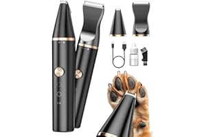 oneisall Dog Paw Trimmer with Double Blades,Silent Dog Clipper Grooming Kit,Cat Paw Trimmer Shaver for Dogs Cats Face,Eyes, Ears