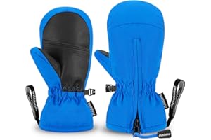 Andake Guanti Sci Bambini, 2-7 Anni Ragazzi e Ragazze -20℃ Thinsulate Caldo Impermeabile A Prova di Vento muffola Traspirante Termico Guanti Bambini per Sci, Snowboard e Sport Invernali All'aperto