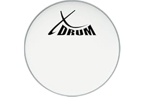 XDrum Parche Coated Para Bombo 22" (22" blanco, capa de Mylar rugosa, sonido abierto y cálido con ataque sutil y sustain prolongado)