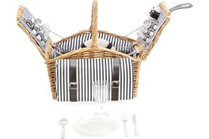 Dutch Mountains Panier Pique-Nique pour 4 Personnes Deluxe - Sac Pique Nique 24 pièces avec Couverture