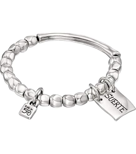 Uno De 50 Bracciale Con Sfere In Pelle E Vetro Di Murano Verde | Placcato Argento | Gioiello Artigianale Spagnolo