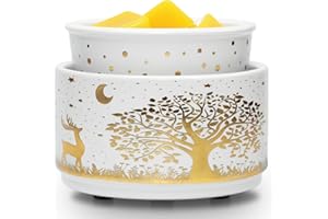 EQUSUPRO Wax Melt Warmer Electric-Ceramic Candle Wax Warmer, 3-in-1 Wax Melter Burner, Fragrance Warmer for Scented Candles, Wax Melts Tarts, Essential Oils for Home Office (Deer)