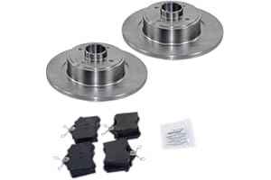 ATEC Germany Kit de freinage essieu arrière y compris disques de frein Ø 268 mm pleins + plaquettes de frein arrière y compris roulements de roue Compatible avec CITROËN BERLINGO (B9), PEUGEOT 308 SW