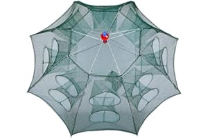 Ardentity Piège à Pêche Pêche Pliable Rétractable 6/10/16/24 Trous, Piège Cage D'immersion pour Crabe Crevettes Homard Appâts en Filet