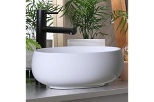 Elegante piccolo lavabo ovale con effetto loto per bagno e bagno degli ospiti - waschbecken24 (40x30x13cm, bianco / A291)