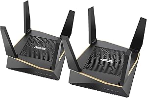 ASUS RT-AX92U Ai-Mesh Kit - Sistema dual Broadcom Dual Core WiFi AiMesh AX6100 Tri-Banda Gigabit (OFDMA, MU-MIMO, Triple VLAN, Wifi 6, Adaptive QoS, AiProtection PRO), Pack de 2 unidades (240m2)