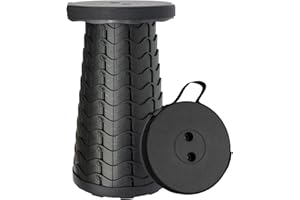 Baralir Portable Telescopic Stool, Upgraded Folding Camping Stool Adjustable Collapsible Stools for Outdoor Travel Camping Fishing Hiking Gardening Indoor