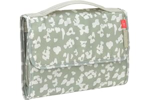 LÄSSIG Baby Sac à couches avec matelas à langer, y compris compartiment pour lingettes humides pour les déplacements/Changing Pouch XL Leo light khaki