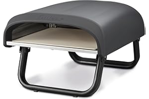 Enders® Pizzaofen PACO™, Pizzastein, Thermometer, Pizza, Edelstahlbrenner, 4kW, Cordierit-Pizzastein, stufenlos regulierbarer Edelstahlbrenner #31306, Schwarz