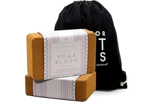 ‎AGREENIE aGreenie Yoga Block aus Kork 100% Naturprodukt/Yogaklotz inkl. Rucksack & Übungsanleitung/Yogablock Kork Größe