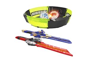 COLORBABY 48094 Infinity Nado Proskill Battle Set, 2 peonzas Fury Wave Dragon vs Blazing War Bear, 3D, 2 lanzadores Espada, Estadio Arena, Luces LED, Juegos peonza, Pilas Incluidas Juego de Batalla