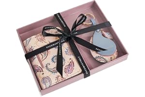 PACO MARTINEZ Set de Regalo para Mujer, Caja Regalo con Cartera Billetero para Mujer y Llavero con Estampado Paisley, Idea de Regalo de Cumpleaños, Aniversario o Navidad