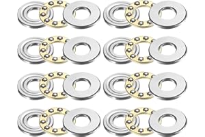 sourcing map 8pcs F8-19M Thrust Ball Bearings, 8mm x 19mm x 7mm Miniature Thrust Bearing with Washers Chrome Steel Single Direction for Conveyor Systems Machine Tools