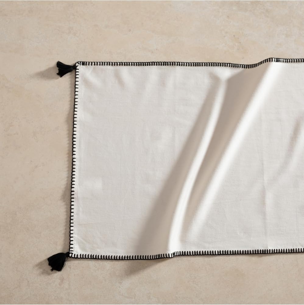 ORADEA PÜSKÜLLÜ RUNNER SİYAH 45X145 CM