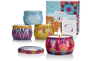 Yinuo Mirror Scented Candles Gifts Sets for Women, Soy Wax 4.4 oz Tin Aromatherapy Candles for Birthday Christmas Gifts with Strongly Fragrance Candles for Relaxing Stress Relief Spa Meditation