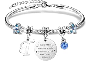 COEROW Braccialetti Delle Donne Con Lettere Iniziali-Regalo Personalizzato Per Buoni Amici,Amicizia Stella Bracciale e Ragazze Braccialetti-Nome Braccialetti Dare Sorella Collega Figlia Gioielli