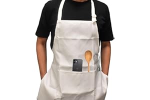 ADM PASS GROUP Delantal de cocina Impermeable, con 2 bolsillos 100% poliéster Ajustable, Mandil transpirable ideal para cocinero, camarero o barbacoas. Apron chef para Hombres y Mujeres. Resistente.