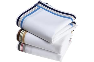 Näsdukar för män premium 100 % kammad bomull - 45 cm x 45 cm - 3 stycken - modell A18