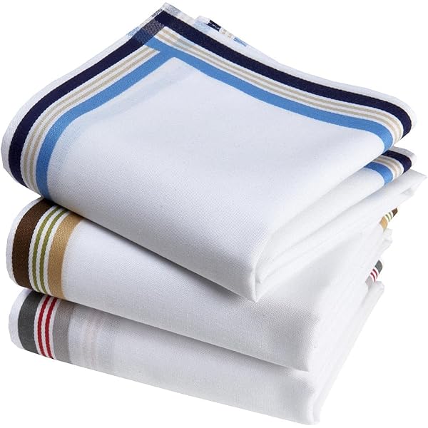 Zakdoeken voor heren, premium stof, 100% gekamd katoen, 45 cm x 45 cm, 3 stuks, model A01, gesorteerd, 45cm x 45cm