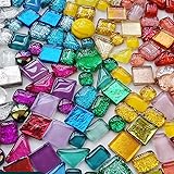 Pietre di mosaico di vetro colorate, mix di pietre di mosaico poligonali assortite per il fai da te, set di decorazioni per l