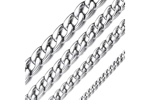ChainsHouse Collier Homme Acier Inoxydable 316L Chaîne Femme Cubaine Gourmette Maille[Argenté/Or/Noir-Largeur 5/9/12/15 mm-Longueur 36/46/51/55/61/66/71/76 cm] Bijoux Garçon Fille Cadeau Anniversaire