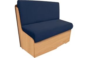 SYLC 2 Stücke Wohnmobil Esstischkissenbezüge Jacquard Ersatzbezüge Für Wohnwagen Bezug Für RV Esstischsitzbezüge Anhänger Überzügen Sofakissen (Navy Blue,Set of 2)