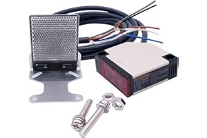 Boaby Sensor De Interruptor Fotoeléctrico, Interruptor De Proximidad Retrorreflectante E3Jk-R4M1, Controlador De Reflexión Especular AC 90-250Vac 3A con Panel Reflector, Distancia De Inducción 4M