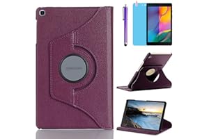 R.SHENGTE Hülle für Samsung Galaxy Tab A 8.0'' 2019 (SM-T290 SM-T295 SM-T297), 360 Grad drehbarer Ständer Schutzhülle,Mit Stylus Pen,Bildschirm Film (Purple)