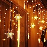 GUIRLANDE LUMINEUSE,blanc Chaud-3x1M--Guirlande Lumineuse Rideau De