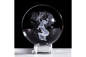 ORNALRIST 3D Crystal Ball 60mm Engraved Dragon Gifts for Lovers - Dragon Collectible Figurines Glass Ornaments Centrepiece with Crystal Stand - Birthday Gifts for Women