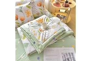 YINGHESHENG Quilted Bedspread for Single Double Size, Soft Lightweight Printed Pattern Reversible Quilted Bed Throw Patchwork Quilt, Sofa Blanket,F,200x230cm