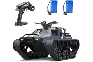 Mostop Remote Control Crawler High Speed Tank Off-Road 4WD RC Car 2.4 Ghz RC Army Truck 1/12 Drift Tank RC Tank for Kids Adults