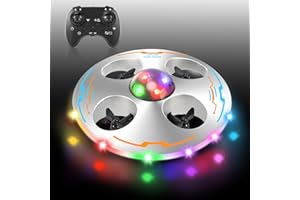 Charmofun Mini Drone pour Enfants, Drone Enfant pour Débutants UFO 360°, Quadricoptère Hélicoptère RC avec Lumières LED, Mode Sans Tête, 3 Batteries, Jouet Cadeau pour Garçons et Filles (Blanc)