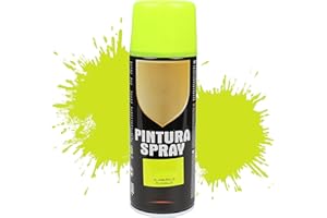 Etrexonline Pintura Spray Multicolor Profesional 400ml Adecuado Metal Madera y Plástico - Color Amarillo fluorescente (Paquete de 1)