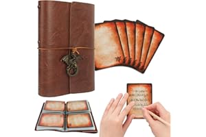 Byhoo Spellbook Cards Holder DND RPG Pocket Spell Book & Reference Card Holder, Tome of Recollection TTRPG Gaming Accessories for DND Beginner Master (60 Poker-Size Player Cards Included)