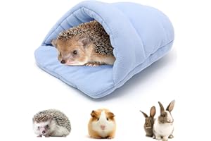 JODSEN Lit de Cochon d'Inde Lit de Hamster Sac de Couchage Grotte Nid Coussin doux Chauds Maison de Cochon d'Inde Animal de Compagnie Hiver Literie Cage Accessoires pour Petit Animal Écureuil (Bleu Ciel)
