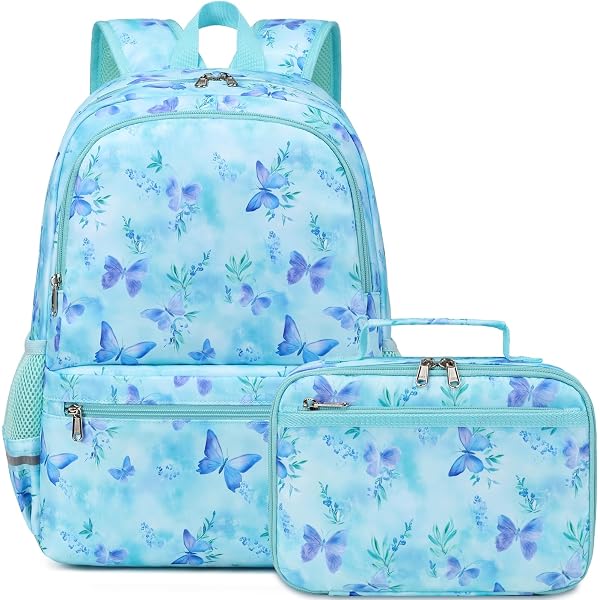 Kids Backpack With White Horse Flowers - School Bookbag For Boys & Girls, 11.6x6.9x16.7 Inch Travel Rucksack - View #3