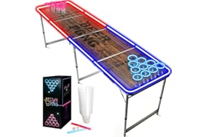 ORIGINAL CUP Official Beer Pong Full Set | Light Kit | 1 Beer Pong Table with LEDS + 22 American Cups + 24 Fluo Sticks + 2 Luminous Balls | Complete Pack | Premium Quality | Scratchproof | Party | OriginalCup®